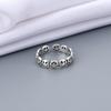 1PCS Vintage Ancient Silver Color Happy Smiling Face Open Rings for Women Punk Hip Hop Adjustable Ring Fashion Jewelry Best Gift