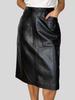 Black Women's Leather Skirt Genuine Soft Lambskin Stylish Handmade Party Formal