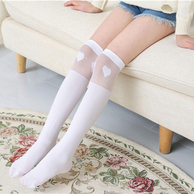 Детские белые длинные носки, кавайные милые носки до бедра с котом, кружевные носки с героями мультфильмов, весна-лето
