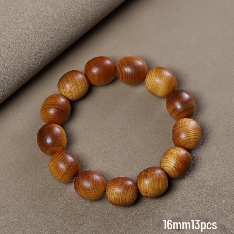 «Мужской браслет Taihang Aged Cypress — ювелирные изделия из черных масляных бусин Будды»