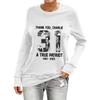Women's Fashion Casual Long Sleeve Printed Neck Top