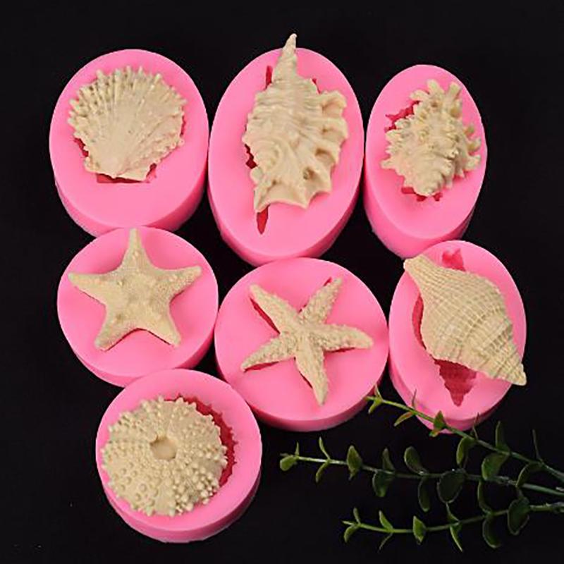 Сделай сам Ракушка Морская раковина Торт Силиконовые формы Инструменты для украшения торта из мастики Формы