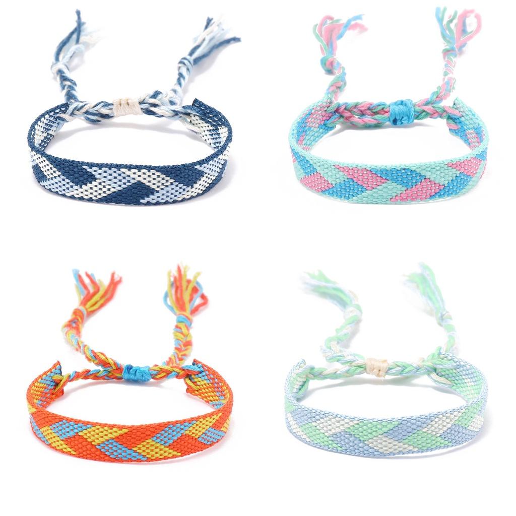 Браслет дружбы ручной работы для женщин в богемном стиле с красочной непальской кисточкой