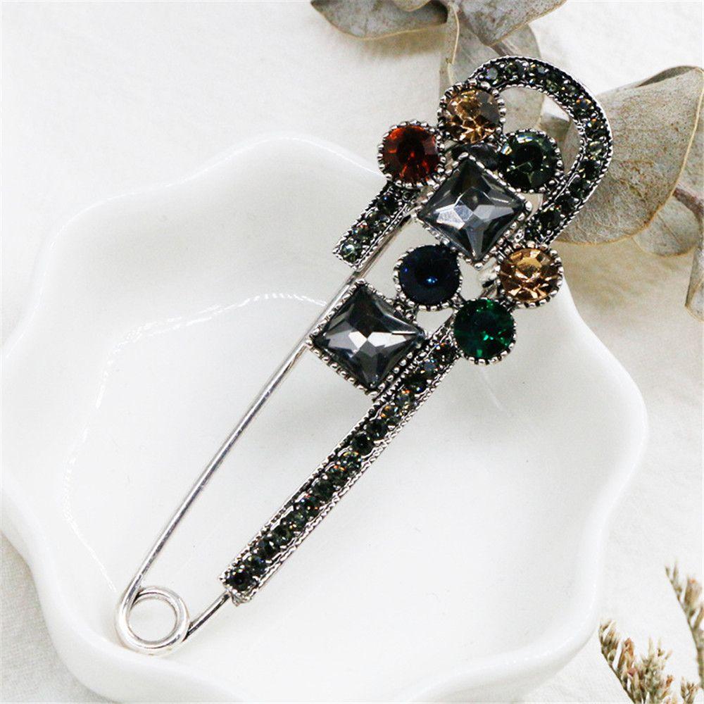 Vintage Scarf Clothing Accessories Alloy Rhinestone Brooch Pin