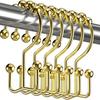 12 Pcs Shower Curtain Hooks Rust Proof Metal Shower Curtain Hooks Double Sided Smooth Shower Curtain Holders with Beads