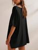 Women's Oversized T-Shirt Crew Neck Short Sleeve Side Slit Loose Summer Blouse Top
