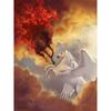 Полная круглая алмазная вышивка Летающая лошадь 5D DIY Алмазная картина Вышивка крестом Стразы