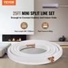 7620mm Mini Split Line Set, 9.5 & 15.9mm O.D Copper Pipes Tubing and Triple-Layer Insulation, for Mini Split Air Conditioning Refrigerant or Heating