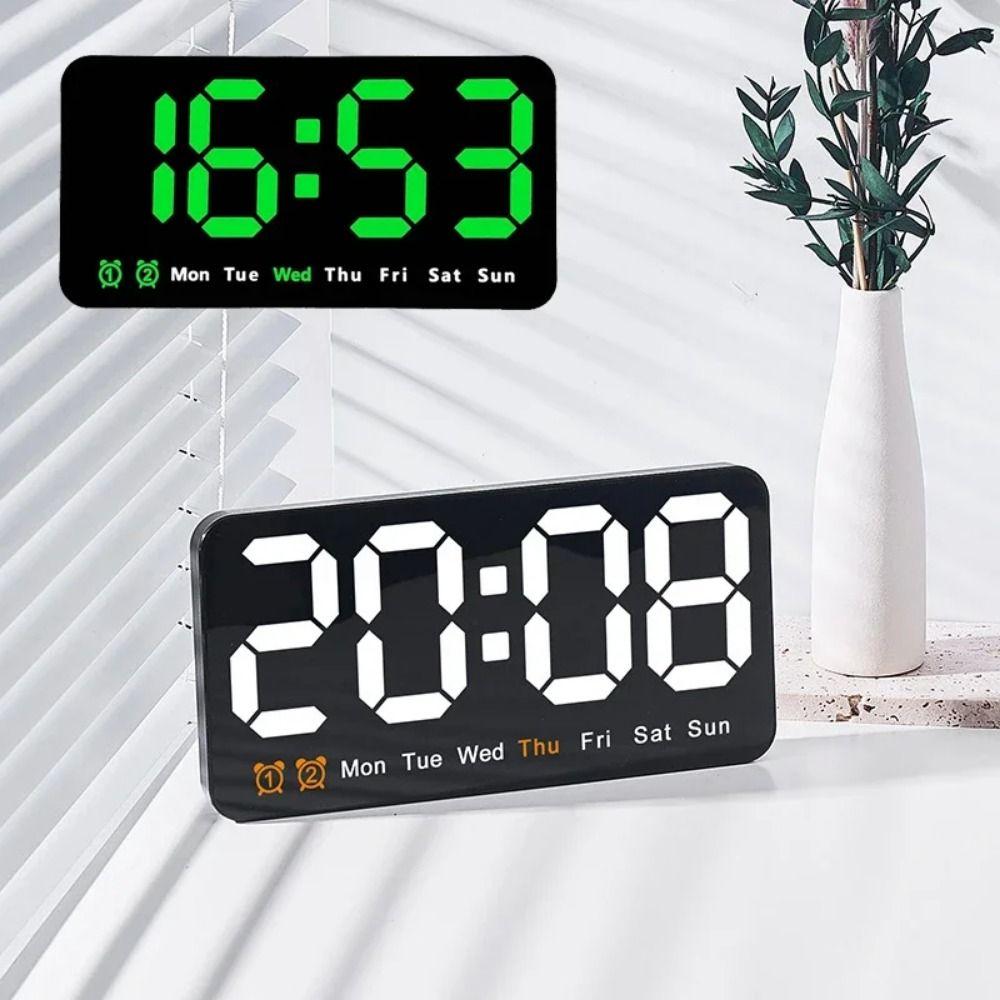 Temperature/Date Display LED Digital Clock Dual Alarms Table Alarm Clock  Living Room