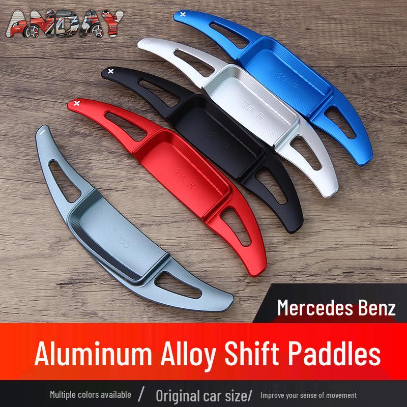 Алюминиевые подрулевые лепестки переключения передач Mercedes-Benz для C-класса, E-класса, EQS, GLC и V-класса, модификация рулевого колеса