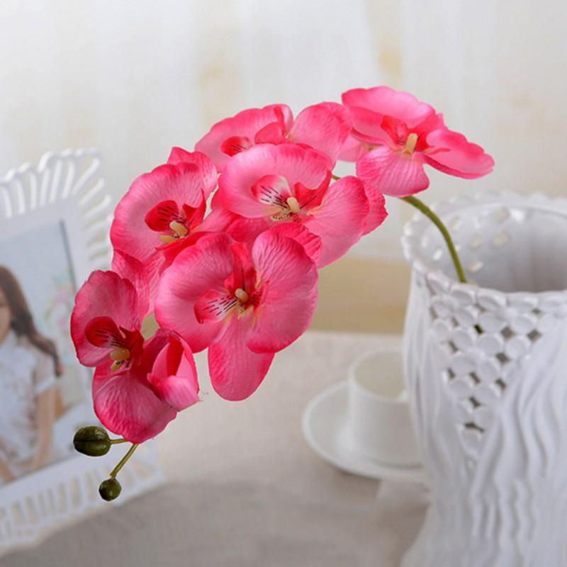 DIY Artificial Butterfly Orchid Silk Flower Orchid Artificial Flowers Bouquet Phalaenopsis Home Decoration 1 Piece