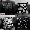 Black And White Abstract Print Pillow Case Anti-dustmite Pillowcase Invisible Zipper Silky Short Plush Sofa Cushion Cover