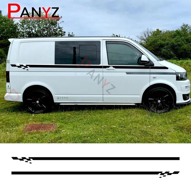 2 шт. Автомобильные наклейки Для Volkswagen VW Transporter T4 T5 T6 Автодом Боковые гоночные полосы Графика Виниловые наклейки Автоаксессуары