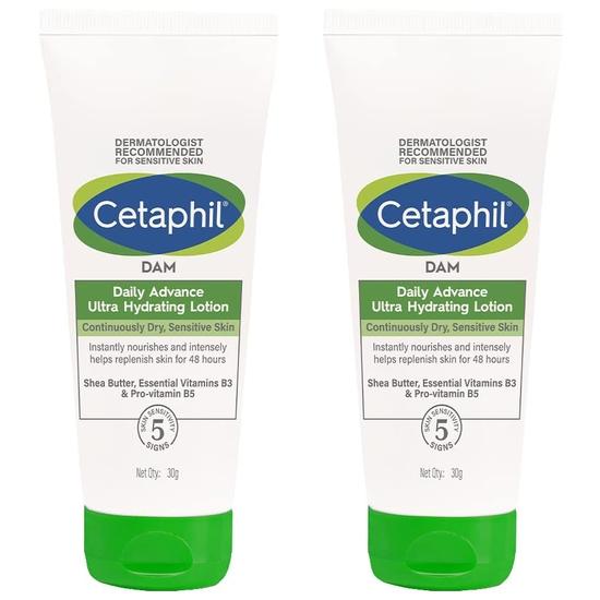 Cetaphil DAM Daily Advance Ультраувлажняющий лосьон для сухой, чувствительной кожи, масло ши | Нежирный, без отдушек | Без парабенов, без сульфатов (Упаковка из 2 шт.)