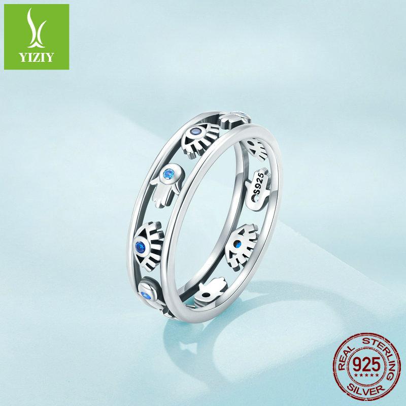 S925 Silver Hollow Symbol Ring Men And Women, Demon'S Eye Palm Ring Scr900