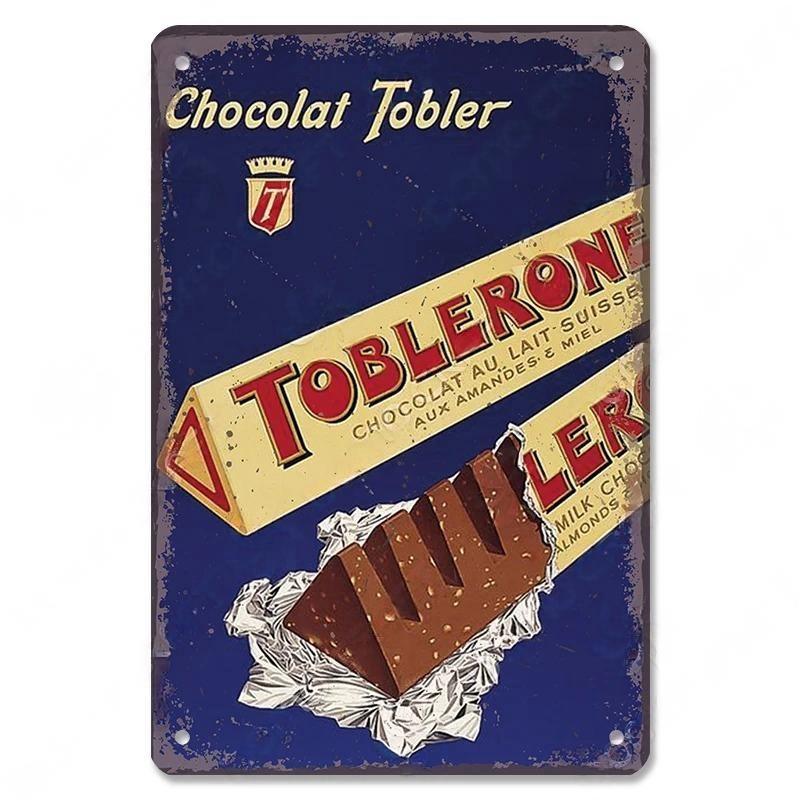 Vintage Candy Chocolate Metal Plates Cream Milk Chocolate Poster Metal Plaque Tin Sign For Kitchen Cafe Dining Room Wall Decor