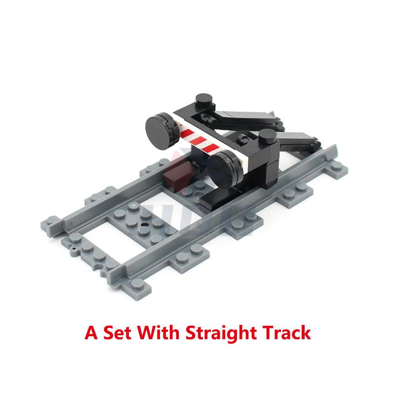 Детали городского поезда, набор для остановки поезда, железнодорожного буфера, совместимый с концом железной дороги, 53401, прямой путь, MOC, RC-поезд, строительный блок, игрушка