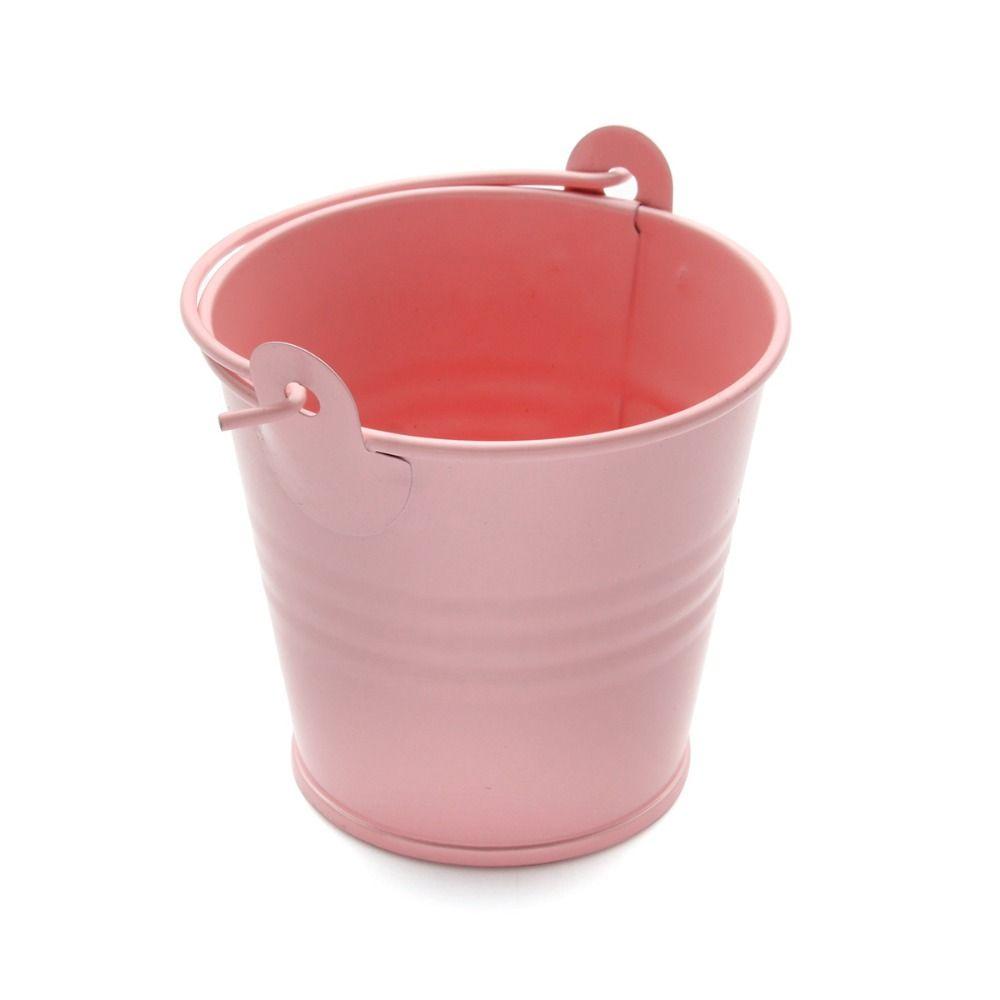 Однотонное мини-ведро, железная корзина для хранения, аксессуары для кукольного домика, домашний сад