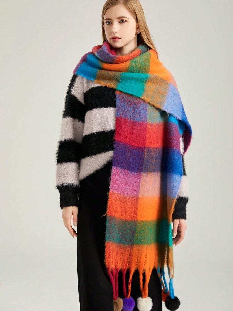 Luxury  Cashmere Womens Scarf Winter Thick Warm Solid Wraps Female Pashmina Long Tassel Female Bufandas Thick Blanket