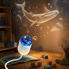 Rotating Aurora Light Projector 2 in 1 Star Night Light USB Space Nebula Lamp with 360 Portable Powered Degree Flexible Gooseneck 3 Color