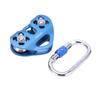 Double Shaft Pulley Aluminum Alloy HeartShaped Hanging Wheel Rock Climbing Machinery Supplies(Blue )