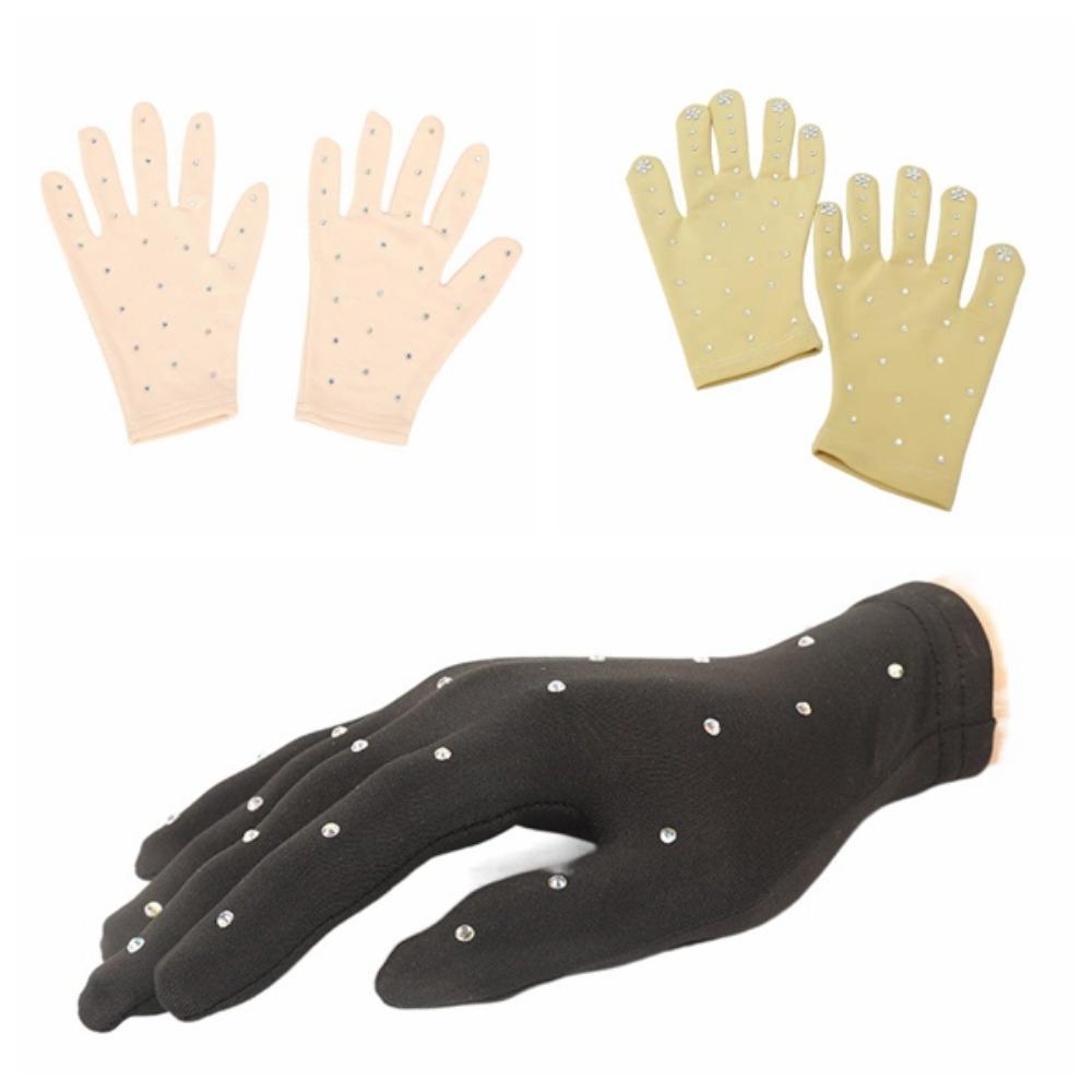 Элегантные тренировочные перчатки для фигурного катания, блестящие наручные перчатки для фигурного катания, детские перчатки