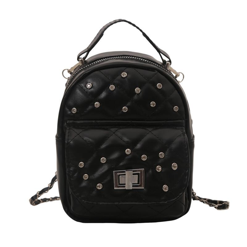 2025 New Backpack Women's Fashion Single Shoulder Portable Backpack Niche Design Advanced Sense Rivet Small Backpack