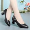 Soft Leather and Soft Sole Shoes for Women, Mid-heel Shoes for Women, Work Shoes, Ladies' Leather Shoes