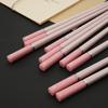 5Pairs High Quality Alloy Non-Slip Chopsticks Pink Cherry Blossom Chopstick Home Hotel Restaurant Hot Pot Kitchen Utensils Sushi