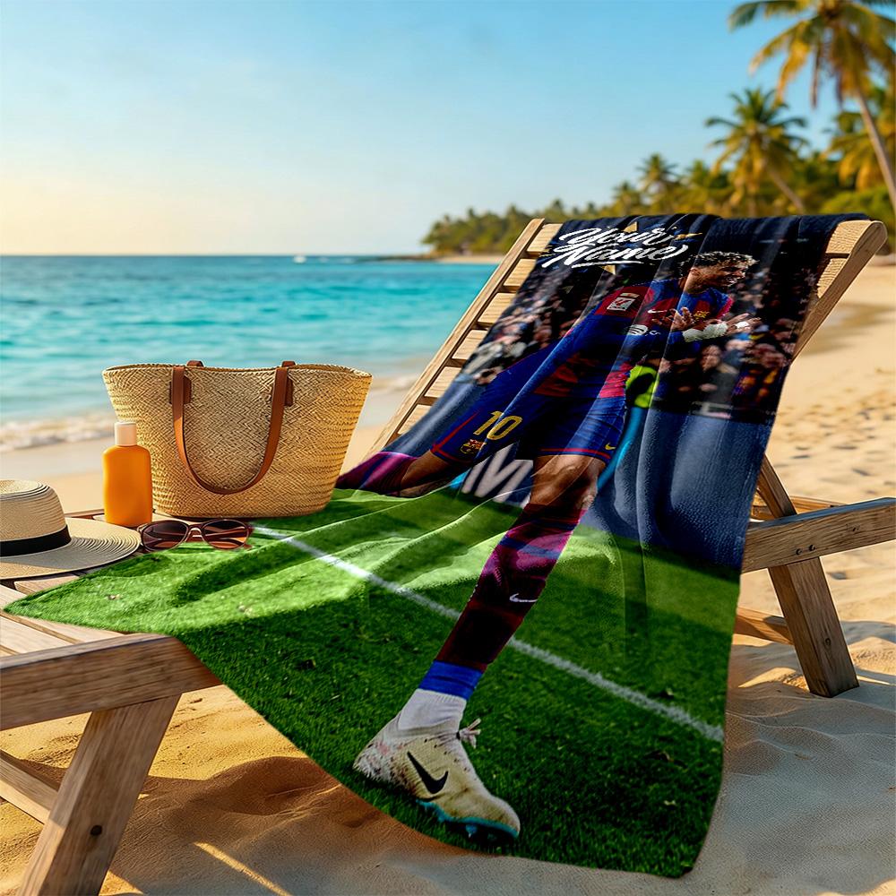 Lamin Yamal Customize Text Beach Towel Quickdry Soft Microfiber Portable For Swimmingbeachcamping Travel Beach Accessoriesgym