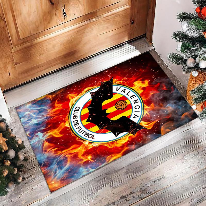 Valencia FC Soccer Football Pattern Soft Area Rug Non Slip Indoor Floor Carpet Sports Decor Mat for Bedroom