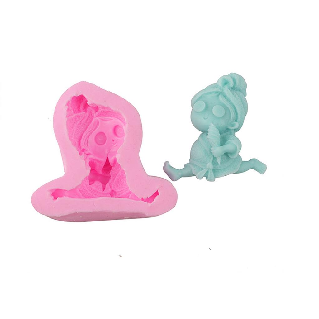 Силиконовая форма для свечей с ангелом и девочкой для изготовления украшений ручной работы, смоляные формы для благовоний и свечей, цементная статуя, искусство