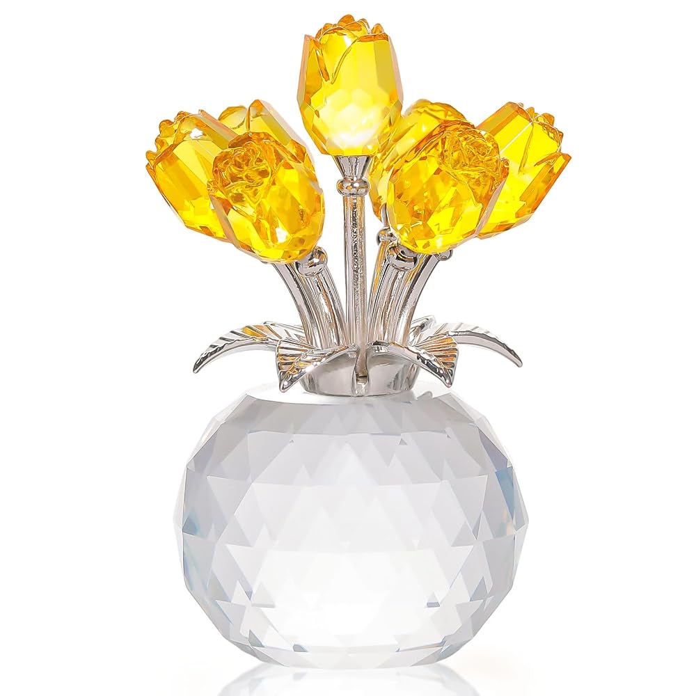 Kertari Birthday Gift for Women - Popular K9 Crystal Rose Flower - Non-Wilting Artificial Rose -
