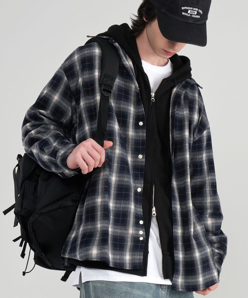 UNTAPPED STUDIO City Boy Big Oversized Plaid Check Shirt 3 Colors