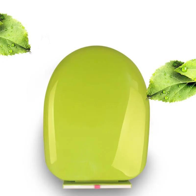 Цветная крышка для унитаза, обычная утолщенная верхняя крышка для унитаза, старомодная крышка для унитаза с медленным падением, крышка из полипропилена, аксессуары типа OUV