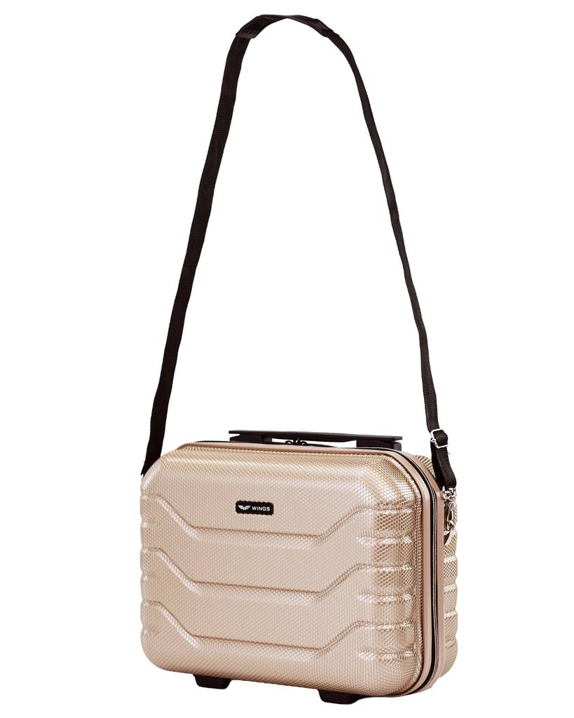 Wings Crake Travel Case Cosmetic Bag 14" Champagne
