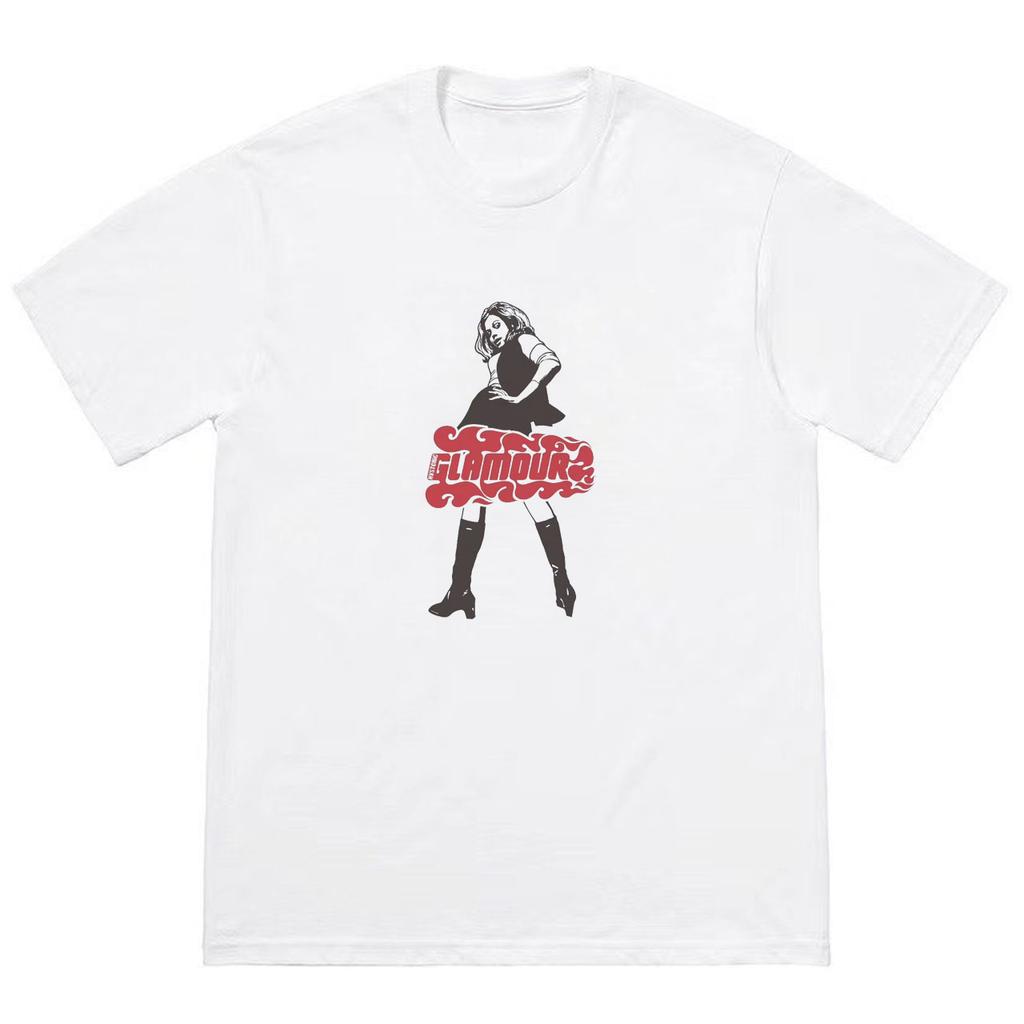 2026 Hysteric Glamour Футболка Американский Ретро Футболка Уличная Культура Модный Бренд Футболка Нишевая Высокое Качество Тренд Короткий Рукав Инстаграм