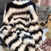 Полосатый свитер из искусственной норки для мужчин и женщин, утолщенный, зимний, легкий ветер, свободный, ленивый ветер, пара, одежда с меховым верхом