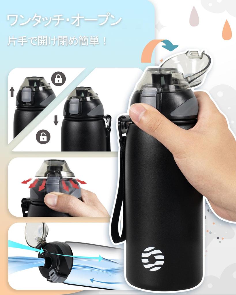 FJbottle 1 Liter Vacuum Insulated Sports Keeps Hot or Cold Drinks Hot or Wide Easy To Stainless Includes Water Bottle Cover and Cleaning Stylish for