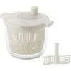 Risu Salad Spinner & Mixer with Vegetable Drainer, White, 2.3L, Liberalista, Made In Japan