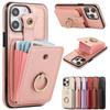 Finger Ring Buckle Organ Card Case Leather Case for IPhone 15 14Plus 13 12 11 Pro Max XSMax for Samsung S23 S22 S21 S20 Ultra Plus Note20Ultra A14 A54