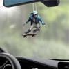 Car Acrylic Skeleton Figurines Ornament Rearview Mirror Hanging Swing Pendant Skeleton Model Car Decor Halloween Car Pendant