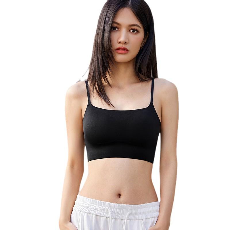 Seamless Gathered Sports Bra for Small-Chested Women - No Steel Ring, Upper Support, Side Coverage, Anti-Sagging, Anti-Exposure