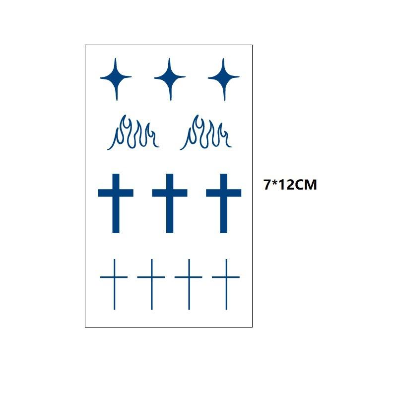Маленький свежий крест ЭКГ маленькая змея рыбий хвост маленький узор неотражающая переносимая вода имитация стойкой татуировки наклейка