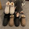 Женская ретро мода легкая мягкая подошва зимние теплые меховые цельные сноубутсы с подкладкой, противоскользящие, повседневные спортивные хлопковые ботинки