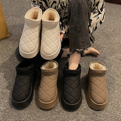 Зимние хлопковые ботинки женские 2025 новые ретро повседневные универсальные короткие ботинки теплые зарубежные на толстой подошве бархатные зимние ботинки