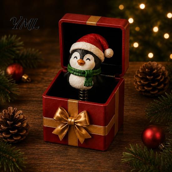 Игривое настольное украшение для дома, Рождественская волшебная pop-up подарочная коробка, Милый олень Санта-Клаус Пряничный человечек, Шутка, Уникальный праздничный сюрприз, Многоразовое, На пружине