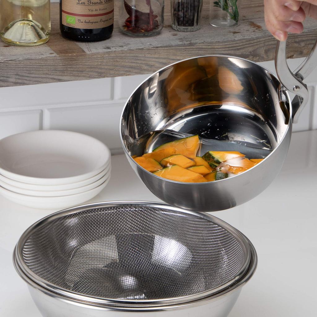 Endo Shoji Commercial Super Denji Yatoko Pot 24cm Stainless Steel Pot for Induction Cooker 3 Layer Clad Material Made In Japan AYT07024