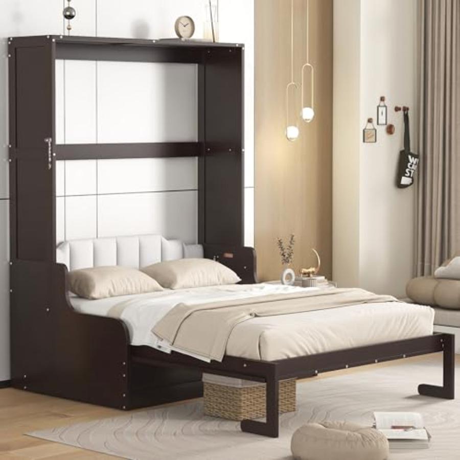 Кровать-шкаф Murphy Bed размера Queen Size, настенная кровать с диваном, деревянная кровать-шкаф Murphy Bed, каркас кровати-платформы, складной комод, скрытый шкаф с подушкой, Sp