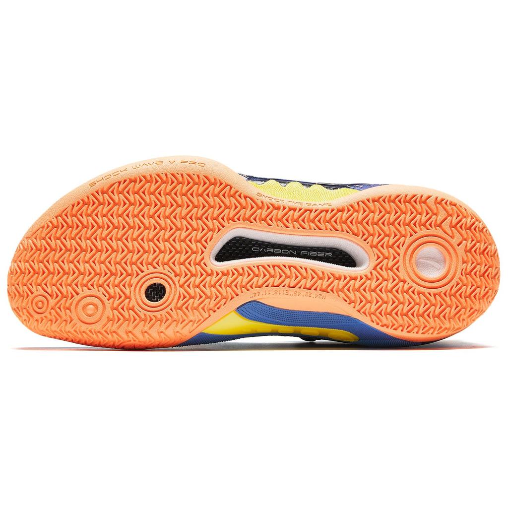 Anta Crazy Tide 5 Pro Canvas Nitrogen Technology Shock Absorption Durable Low-Top Basketball Shoes Men Sneaker Blue Orange 112421111S-2